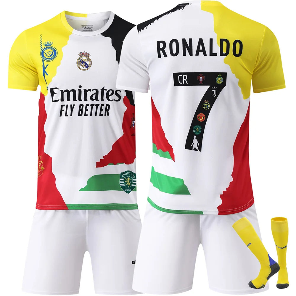 Maillot de football rétro Ronaldo personnalisé de Riyad, polos, t-shirts de football