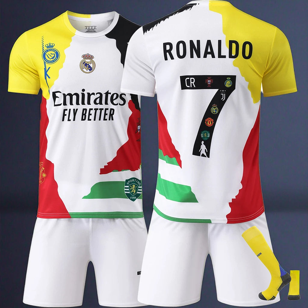 Maillot de football rétro Ronaldo personnalisé de Riyad, polos, t-shirts de football