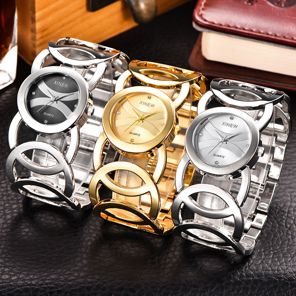 Montre bracelet élégante en acier inoxydable pour dames