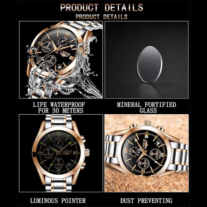 Montre de sport à quartz pour homme, entièrement en acier, horloge militaire