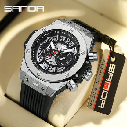 SANDA-Montre Creuse Mécanique Entièrement existent pour Homme