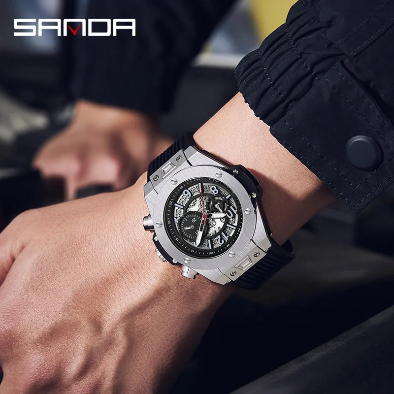 SANDA-Montre Creuse Mécanique Entièrement existent pour Homme