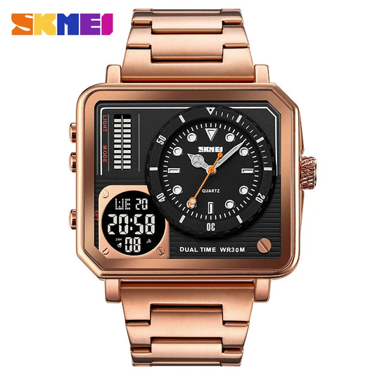 SKMEI-Montre-bracelet analogique numérique pour homme, horloge étanche