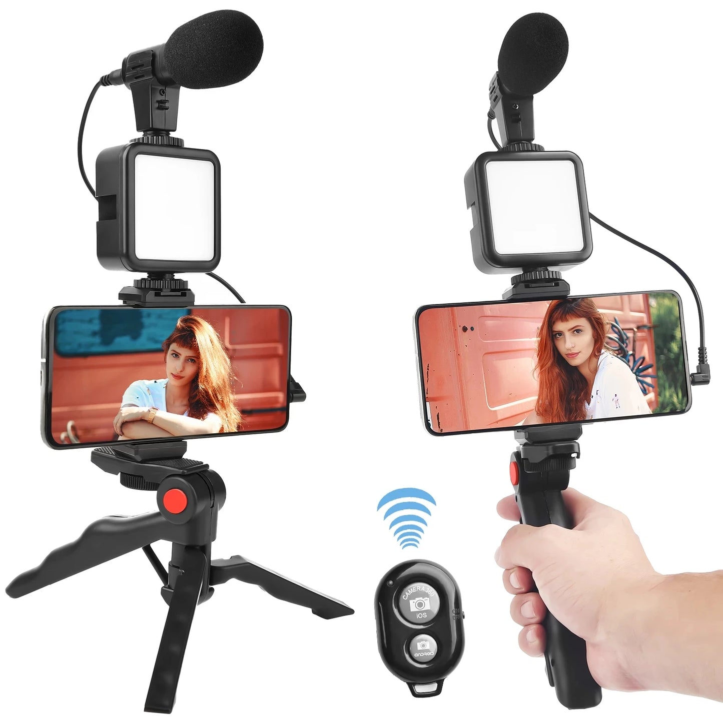 Professional Video Creation Kit: StudioVision Mic & Portable LED