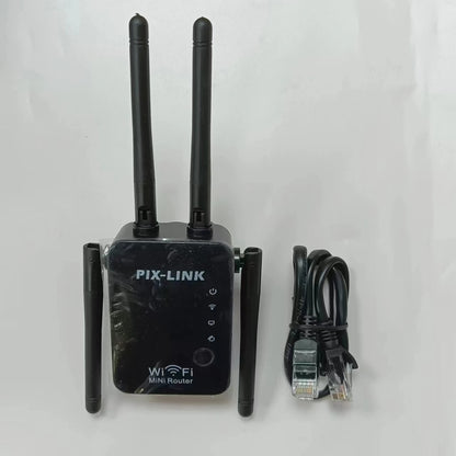 PIX-Link WiFi Répéteur amplificateur de Signal, 4 Antennes Externes 2.4GHz Haute Vitesse 300Mbs Wi-FI