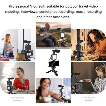 Professional Video Creation Kit: StudioVision Mic & Portable LED